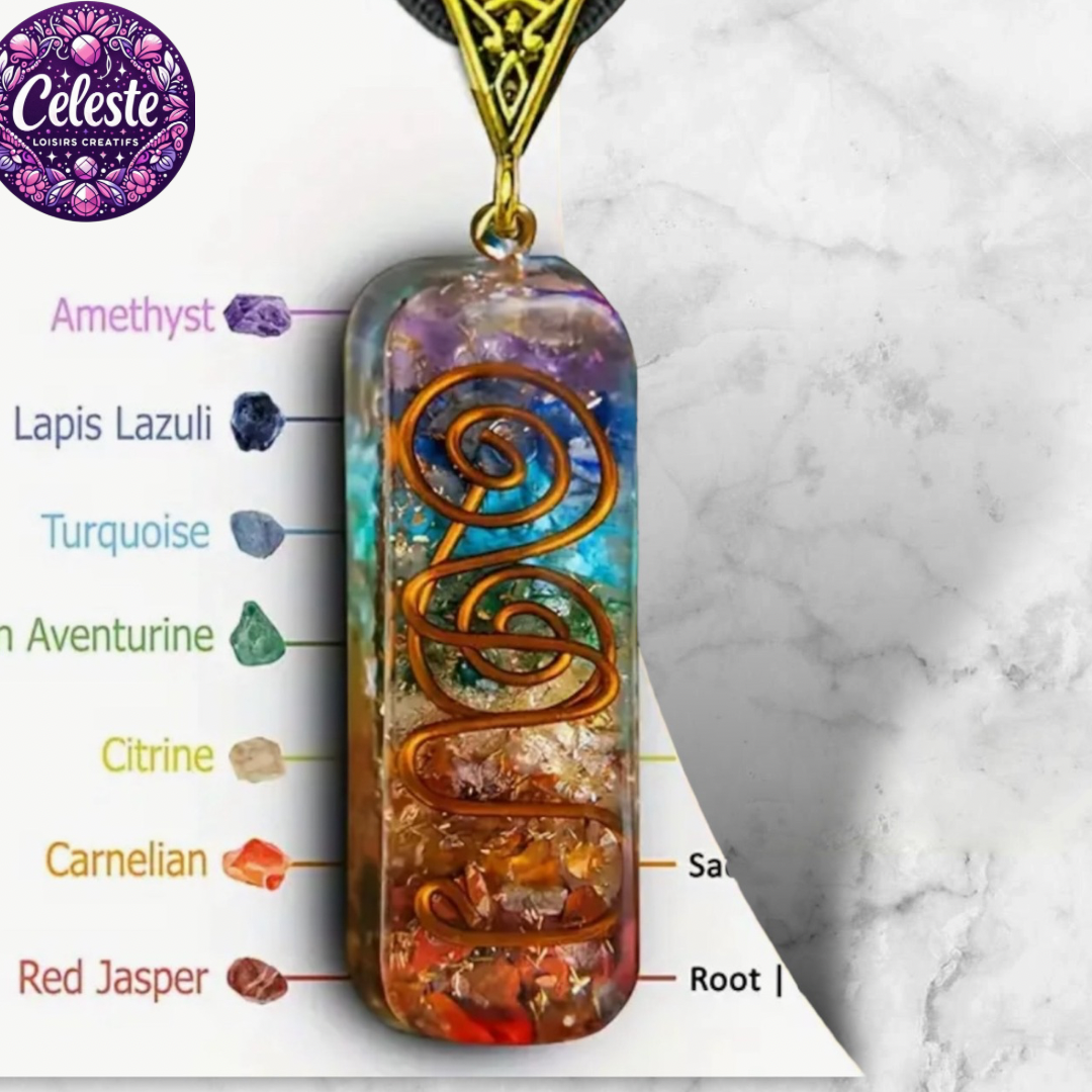 Collier En Pierre De Reiki À 7 Chakras